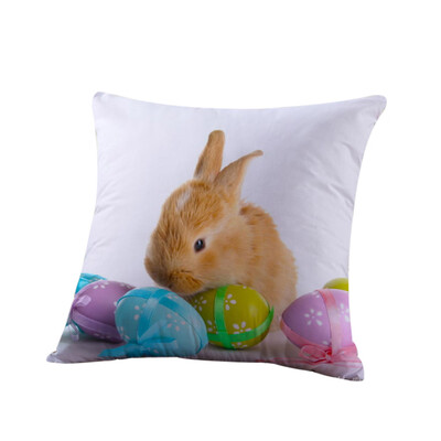 

Siaonvr Easter Cotton Pillow Case Sofa Waist Throw Cushion Cover Home Decor