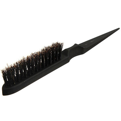 

〖Follure〗Salon comb hair teasing brush three row natural boar bristle hair comb