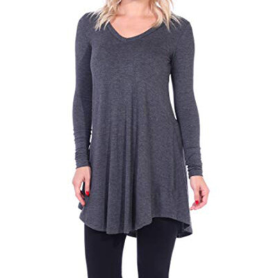 

Starmoon Woman V Neck Long - Sleeved Casual Blouse With Pure Color Set Head Fleece Blouse