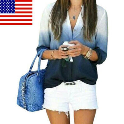 

Fashion Womens Long Sleeve Loose Blouse Casual Shirt Autumn Chiffon Tops T-Shirt