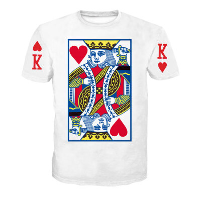 

Summer Men\s Short Sleeve 3D Print Poker T-Shirt