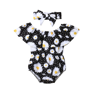 

Newborn Toddler Baby Girls Floral Romper Playsuit JumpsuitHeadband 2Pcs Outfits