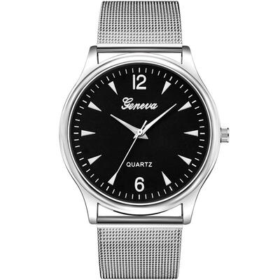 

GENEVA Hot Sale Women Watches Luxury Mesh Band Stainless Steel Quartz Wristwatch Ladies Business Watch Reloj Mujer