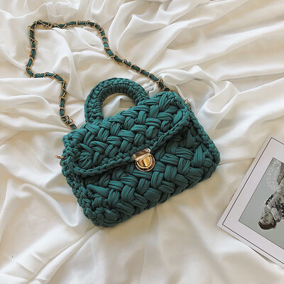 

Small square bag woven handbags new 2019 Messenger bag summer small fresh fashion wild handbag
