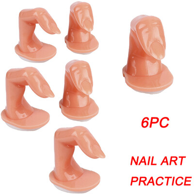 

Toponeto 6PC Fake Fingers Model Practice Training Nail Art False Nails Tips Tool