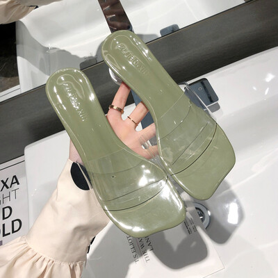 

Slippers Women Wear Fashionable LadiesSummer Transparent Shoes Sandals French Girls High-heeled Shoes