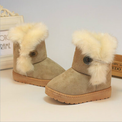 

2018 New Winter Children Boots Thick Warm Shoes Cotton-Padded Suede Buckle Boys Girls Boots Boys Snow Boots Kids Shoes