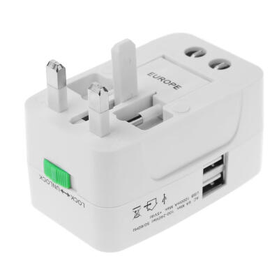 

Universal Worldwide Charger Travel AC Power Plug Adapter wDual USB Ports