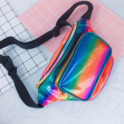 

Women Travel Waist Fanny Pack Money Belt Wallet Glitter Multicolor Bum Bag Pouch