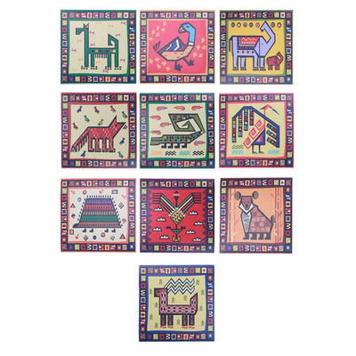 

10pcs Cute Cartoon Totem PVC Waterproof Self Adhesive Mosaic Tile Sticker