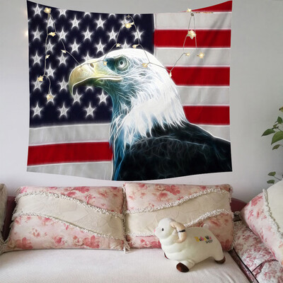 

Gobestart Independence Day Print Family Tapestry Light String Combination Wall Decor15x2m