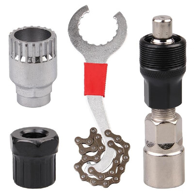 

Mountain Bike Repair Tool Kits Bicycle Chain Removal Bracket Remover Freewheel Remover Crank Puller Remover Tool Bicycle Maintenan