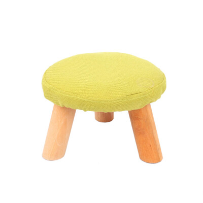 

Ottoman Pouf Round Fabric Creative Cute Solid Wood Footstool Padded Foot Rest Folding Storage Footrest Seat Stool with Removable C