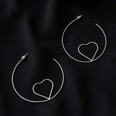 

2019 New Fashion Simple Gold Color Silver Geometric Big Round Earrings for Women Circle Drop Earrings Statement Brincos Jewelry