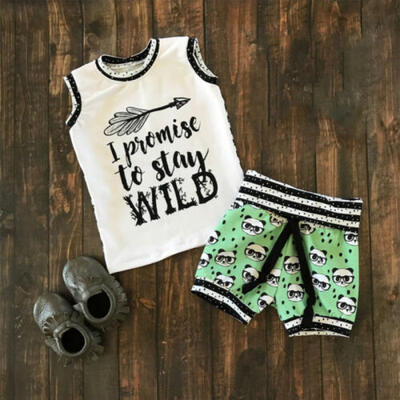 

Toddler Baby Girl Boy Unisex Vest Tops Panda Shorts Pants Outfit Clothes Sunsuit
