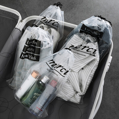 

〖Follure〗5pcs Thicken Clear Drawstring Waterproof Travel Storage Bag Boots Shoes Holder