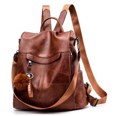 

Summer Travel Large-Capacity Backpack Pu Leather Simple Wild Bag