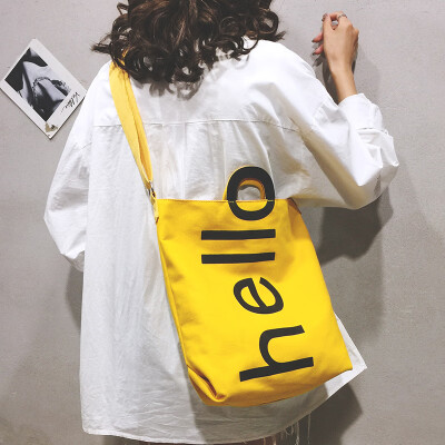 

Tote bag female 2019 new casual wild large capacity canvas shoulder bag lazy wind student Messenger bag