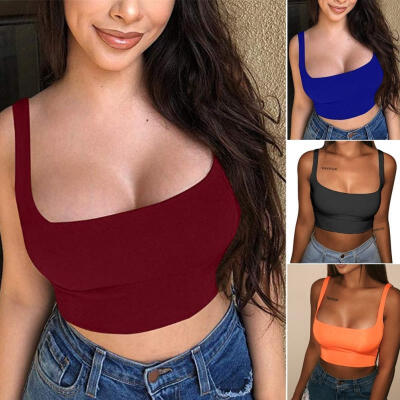 

Women Casual Tank Top Cami Bustier Vest Blouse Sleeveless Sport Crop Top T-Shirt