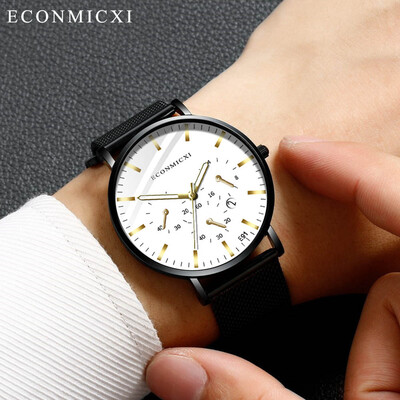 

Gobestart Fashion Mens Alloy Band Analog Quartz Round Wrist Watch Mens Business Watch