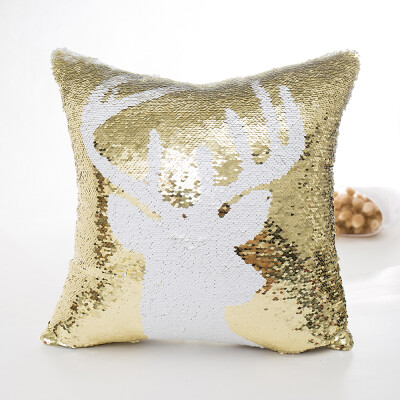 

Siaonvr Merry Christmas Color Glitter Sequins Throw Pillow Case Cafe Home Decor Cushion