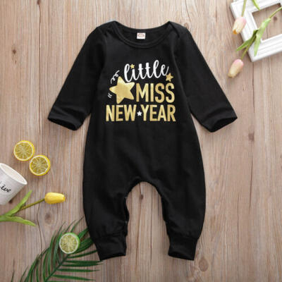 

Newborn Kids Baby Girl NEW YEAR Clothes Romper Jumpsuit Bodysuit Outfits Cotton