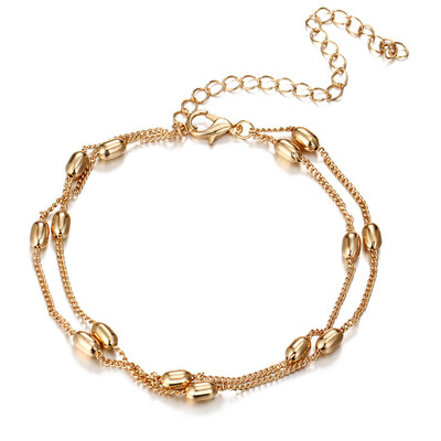 

Charm Women Gold Color Bead Chain Anklet Barefoot Bracelet Beach Foot Jewelry