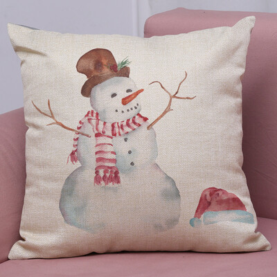 

Gobestart New Christmas Cotton Linen Pillow Case Sofa Cushion Cover Home Decor