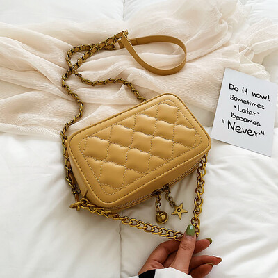 

Ins summer girl rhombog chain bag 2019 new small square bag fashion one shoulder slanted girl bag