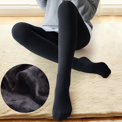 

Yu Zhaolin YUZHAOLIN plus velvet thickening leggings female light leg artifact Slim thin pantyhose wear warm step on one foot pants even socks black code