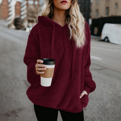 

Womens Faux Fur Teddy Bear Fleece Coat Ladies Jacket Sweater Hooded Overcoat