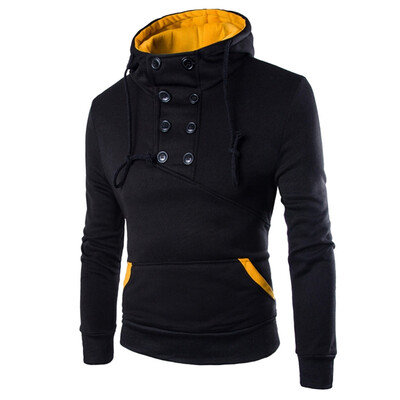 

Toponeto Men Autumn Long Sleeve Patchwork Hoodie Hooded Sweatshirt Top Tee Outwear Blouse