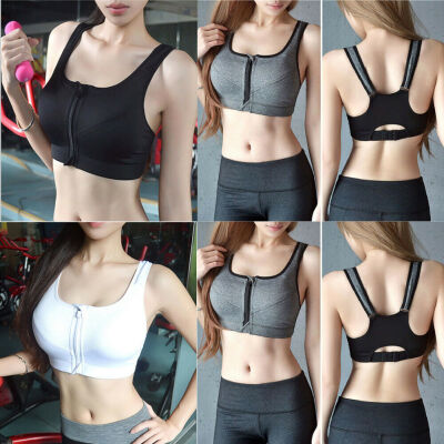 

SUNSIOM Fashion Women Front Zipper Padded Yoga Bra Sport Fitness Workout Tank Tops