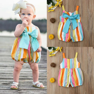 

US Toddler Baby Girl Sleeveless Romper Jumpsuit Bodysuits Summer Clothes Sunsuit