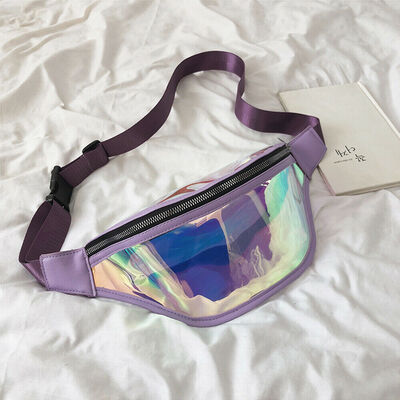 

New Style Women Waist Packs Iridescent Holographic Funny Pack Waist Bag Laser Purse Shoulder Solid Bum Bag Zipper Fashion Hot