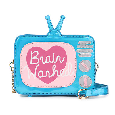 

Cute Cartoon TV Mini Holographic Chain Strap Crossbody Shoulder Bag Handbag