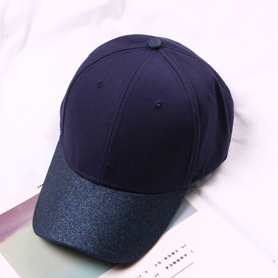

2019 Hat SpringSummer Womens Leisure Seinted Baseball Cap Bending Eaves Pure Color Shade Hip-Hop Cap Korean Version Tide