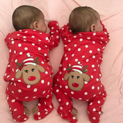 

Christmas Newborn Baby Girl Boys Clothes Deer Printed Romper Jumpsuit Outfits