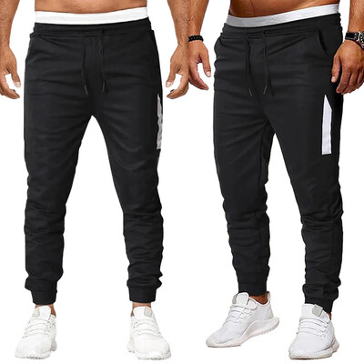 

Gobestart Mens Casual Fitness Patchwork Bodybuilding Pocket Skin Full Length Sports Pants