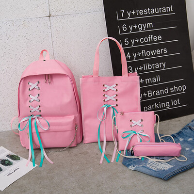 

Tailored Women Backpack Female Student Bag Bow Bag Canvas Bag Girl Backpack Travel Bag