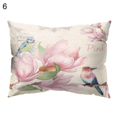 

Fresh Petunia Flower Letter Throw Pillow Case Cushion Cover Sofa Bedding Article