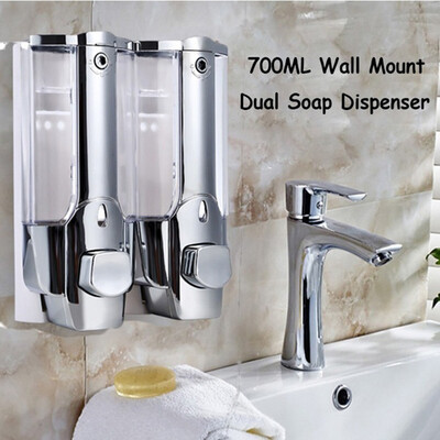 

Siaonvr 700ML Dual Head Wall Mount Shower Bath Washing Lotion Soap Shampoo Dispenser