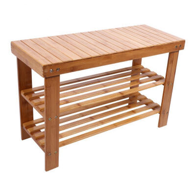

Greensen 2 Tier Modern Bamboo Multifuction Shoe Rack Storage Organiser Bench Shelf Stand