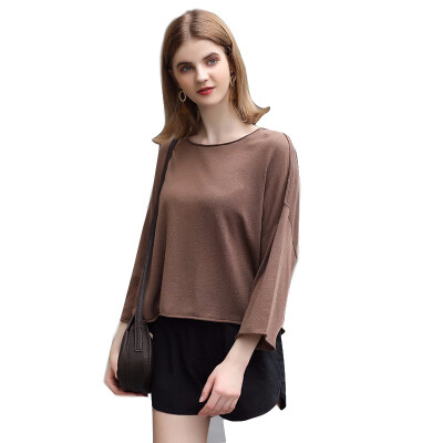 

KUN XUAN Womens Round Neck Sleeve Loose Sweater Simple&comfortable breathable 7847