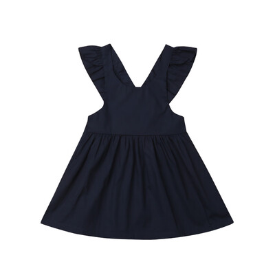 

Cute Kids Baby Girls Dress Ruffle Cotton Suspender Skirt Overalls Party Clothes