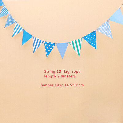 

FUNNYBUNNY Babys Birthday Flag Hanging Ornaments Childrens Day Birthday Party Decoration Cartoon Flower Banner