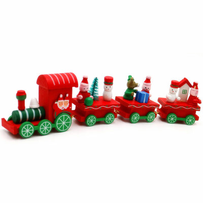 

Happy Christmas Wooden Train Toys Kids Children Playset Gift Home Ornament Decor