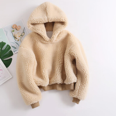 

Tailored Womens Fashion OL Style Plush Long Sleeves Hoodie Sweatshirt Tops Blouse