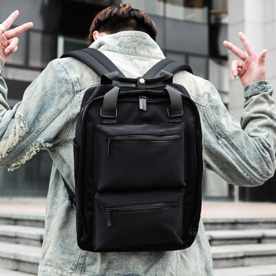 

Backpack mens fashion Korean young students computer bags casual simple portable nylon backpack