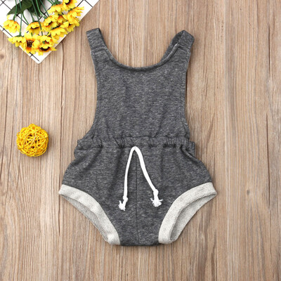 

2019 Infant Kids Baby Boys Suspender Casual Romper Sleeveless Backless Jumpsuit